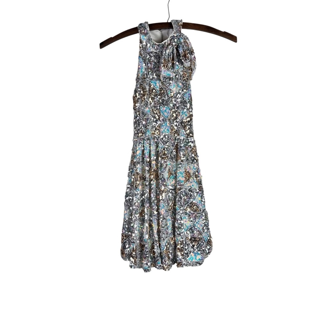 GB Girls Halter Nevk Sequined Fit and Flare Girls Dress SZ 7‎